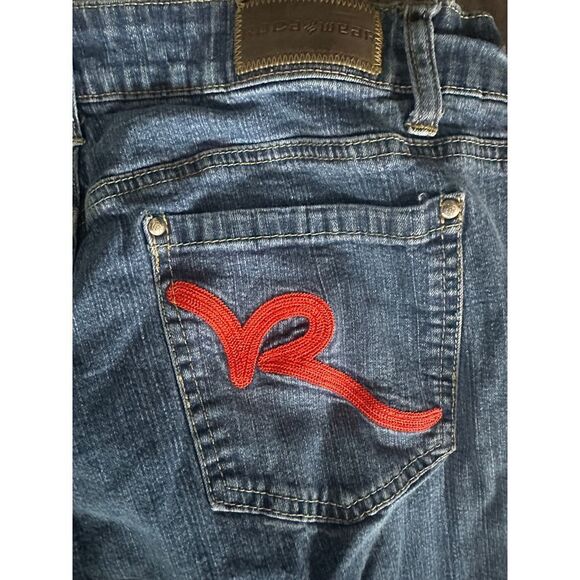 Rocawear Y2K Straight Leg Style Jeans Red Logo Pockets Medium Wash Size 15 - Picture 5 of 5